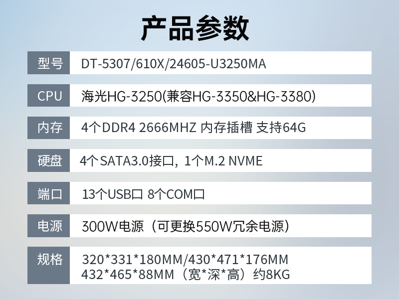 國內工控機,國產海光處理器主機,DT-5307-U3250MA