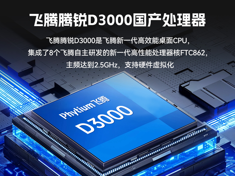 國產化4U工控機,飛騰騰銳D3000主機,兼容麒麟V10,DT-610L-TD3KMB
