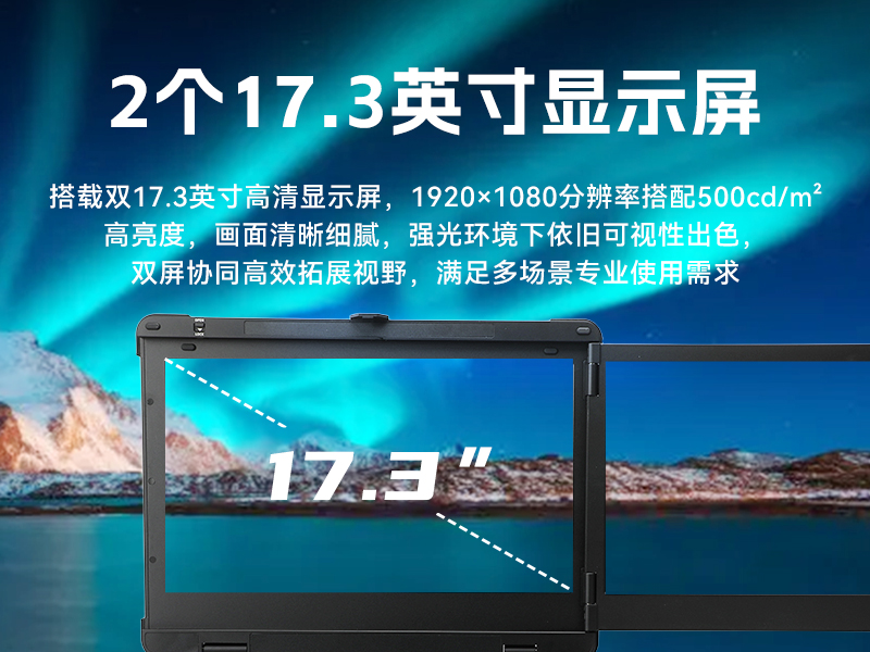 17.3寸雙屏加固機,海光3350國產信創便攜機,DTG-2173CU-M3350MC