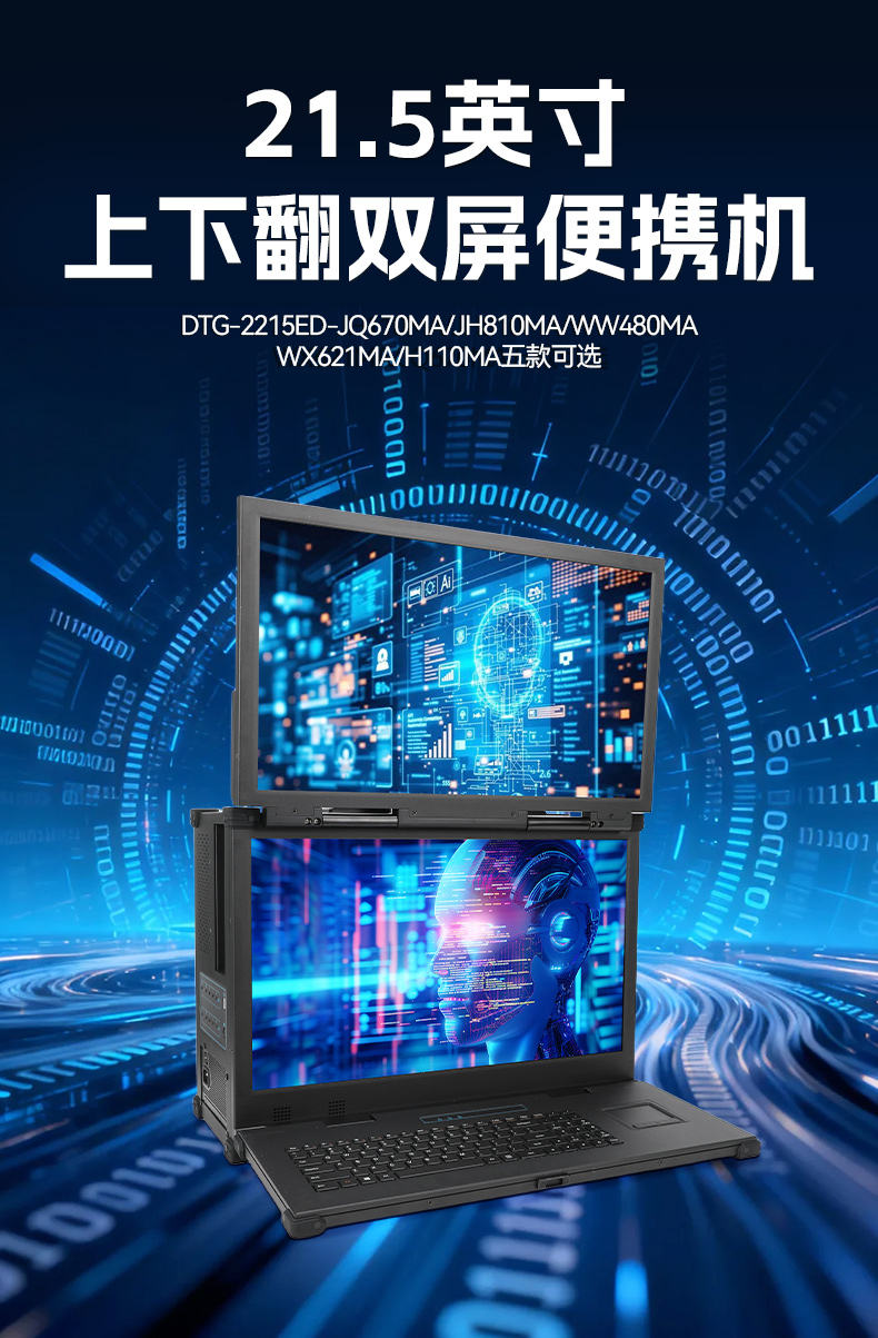 工業雙屏便攜機,3個2.5G網口多擴展加固本,DTG-2215ED-JQ670MA.jpg