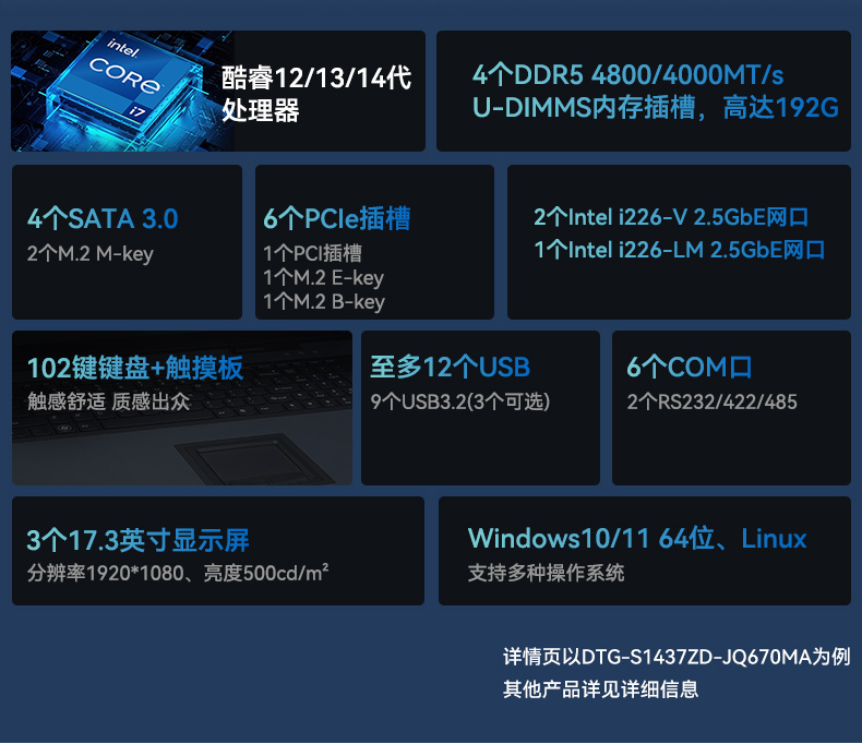 三屏便攜式工作站,3個2.5G網口多擴展加固機,DTG-S1437ZD-JQ670MA.jpg